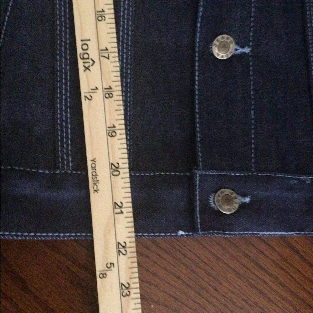Platinum Nova Jean Boys Large 6/7 Dark Wash Denim Jacket Embroidered Hip Hop Y2K